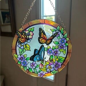 Sun Catcher stained glass with Christmas Gift Box